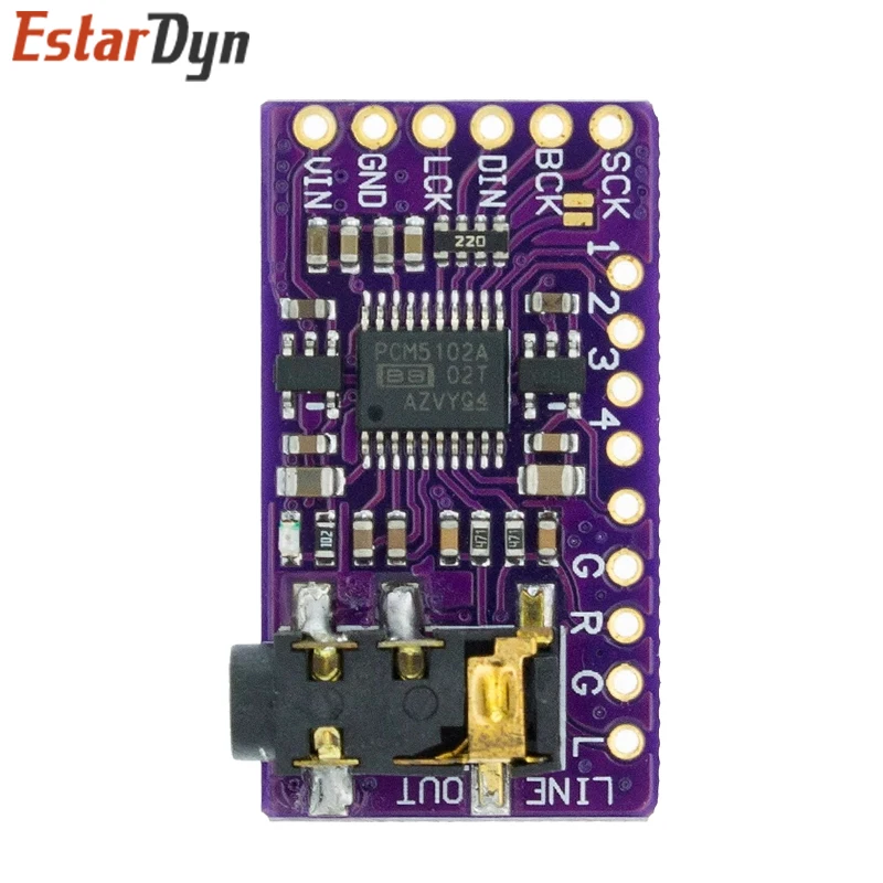 Interface I2S PCM5102A DAC Decoder GY-PCM5102 I2S Player Module For Raspberry Pi pHAT Format Board Digital PCM5102 Audio Board