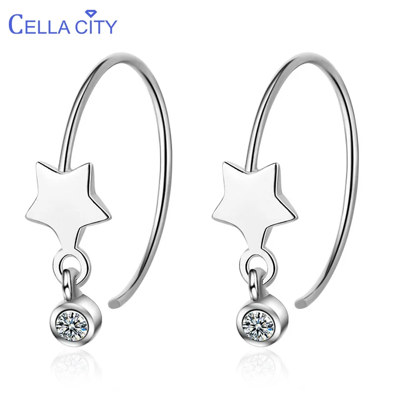 Cellacity тонкое серебро 925 ювелирное изделие драгоценные камни серьги для женщин