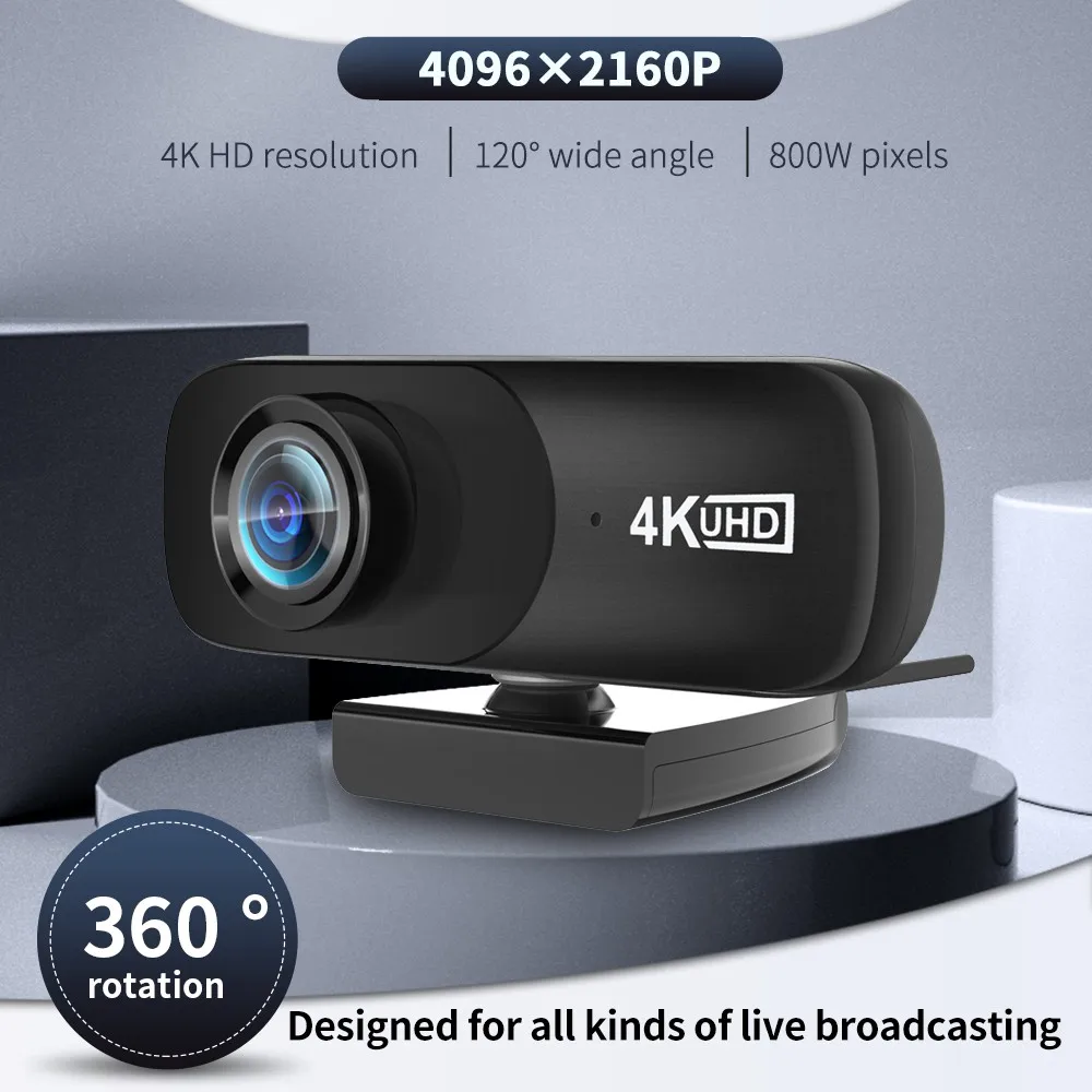 4K Webcam Computer Web-Camera TISHRIC Full-Hd 1080P Microphone Meeting with USB C160