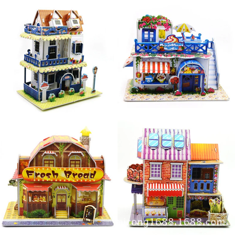 Attractive Cartoon Castle Garden Zoo Princess House 3D Puzzle Jigsaw Interesting Learning Educational Toys For Children Kid Gift | Игрушки и