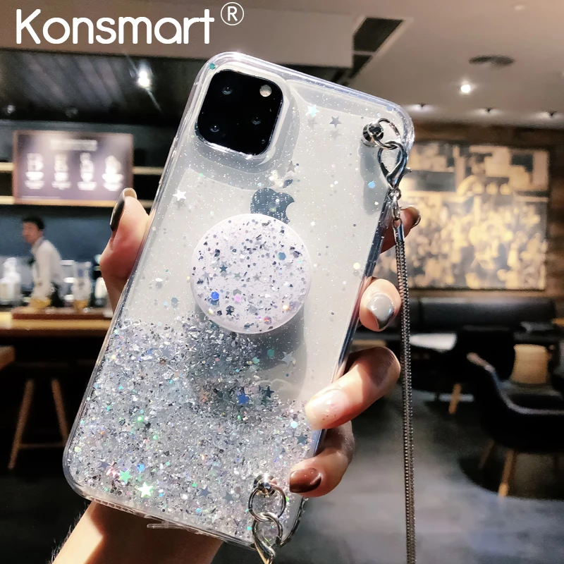 Чехол на заднюю панель для iPhone 11 pro Max мягкий силиконовый чехол блестящий