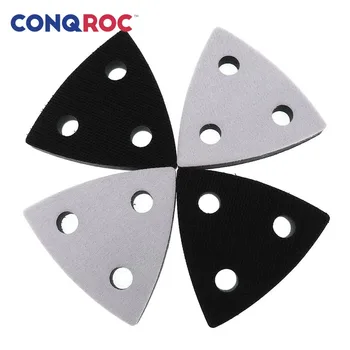 

4 Pieces 80x80x80mm 3 Holes Soft Interface Pad Hook Loop Sanding Protection Backing Pad Power Tools Accessories