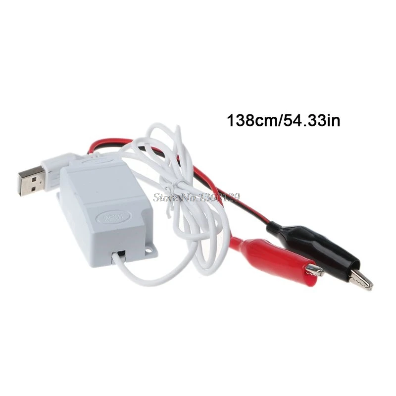 138 см AA AAA батарея с разъемом USB 5 В до 1,5 В/3V4. 5 в понижающий кабель с зажимом преобразователь напряжения для часов игрушки с дистанционным управлением