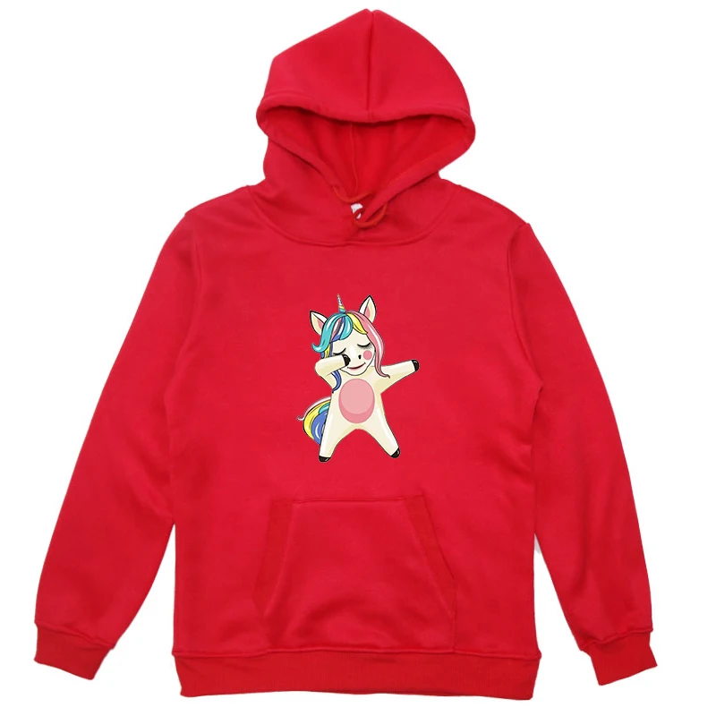 Hoodies 9 Толстовки для мальчиков и девочек с принтом единорога; Зимние теплые детские толстовки; пуловер унисекс с длинными рукавами; Осенняя тонкая толстовка с капюшоном; детские топы - Цвет: Hoodies 9