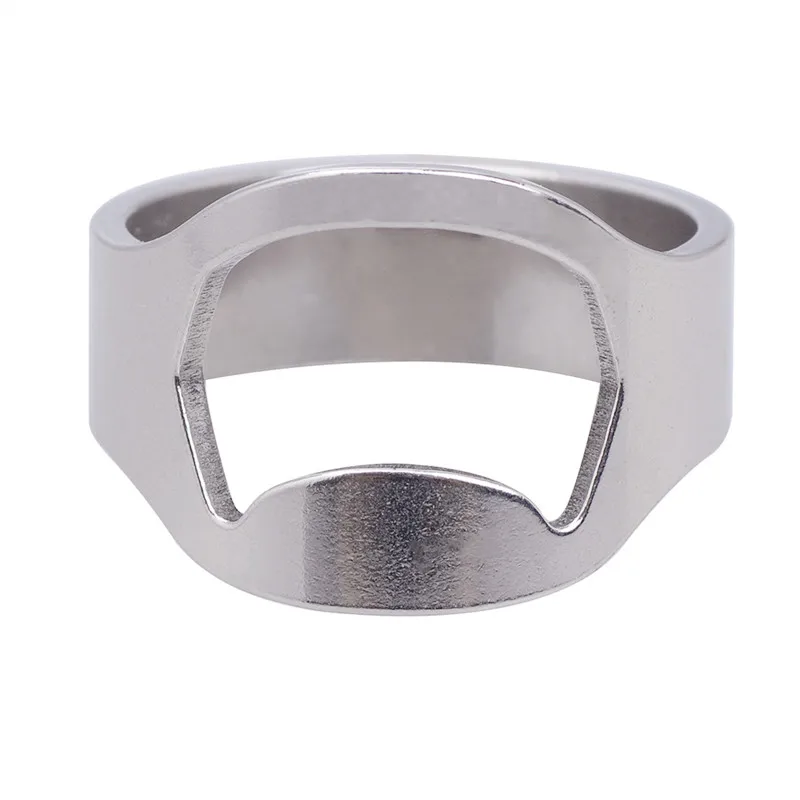 Silver 1 шт. многофункциональное красочное кольцо из нержавеющей стали форма открывалка для пива открывалка для бутылок диаметр 22 мм аксессуары для свадебной вечеринки - Цвет: Silver