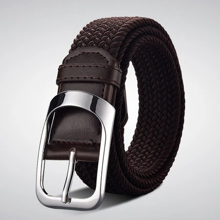 [LFMB]2022 NewFemale Casual Knitted Pin Buckle Men Belt Woven Canvas Elastic Expandable Braided Stretch Belts For Women Jeans cheap designer belts Belts