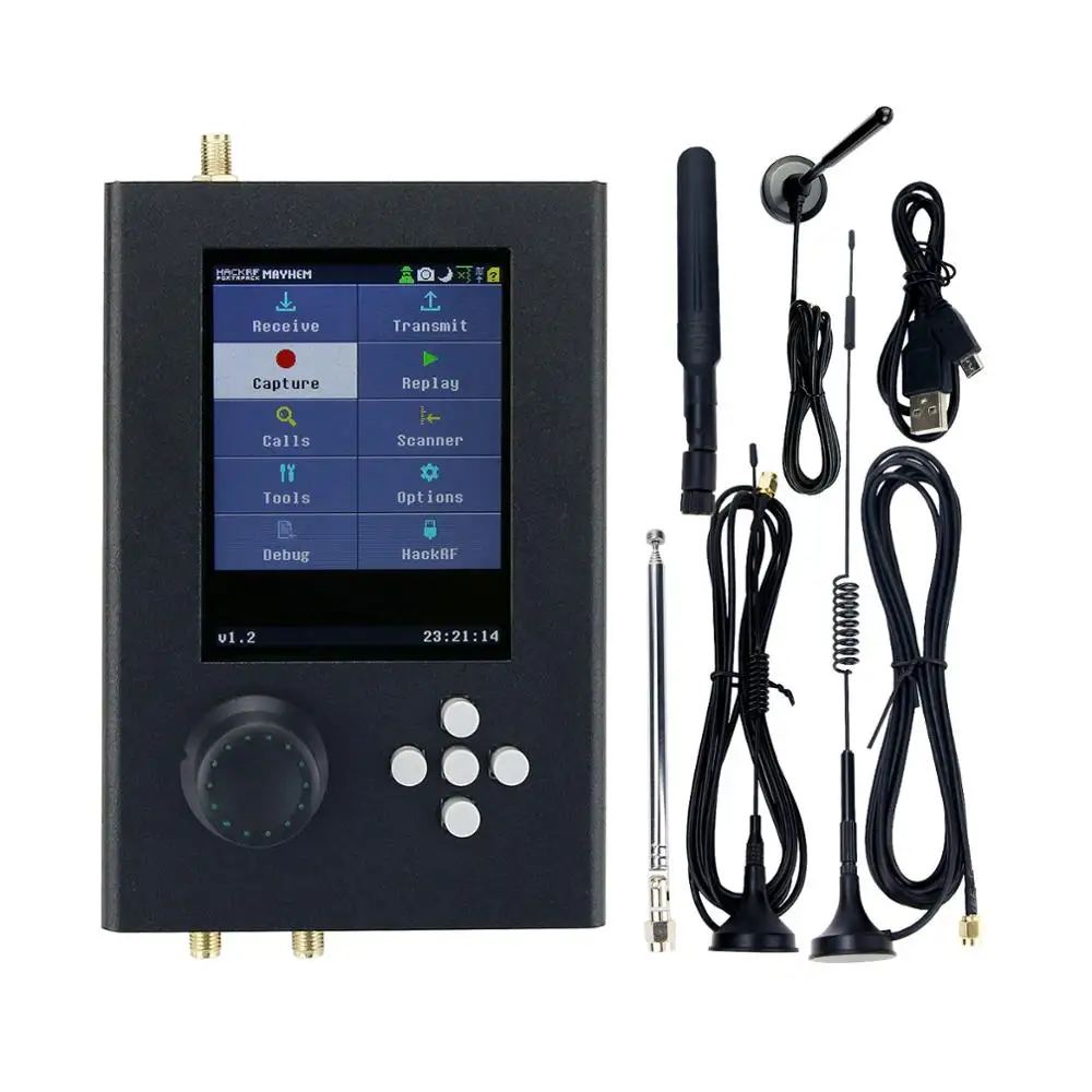 US $61.02 Upgrade 32inch TFT Portapack H2 HackRF One RTL SDR Software Defined Radio Develop ment Board with Battery Antenna Shell