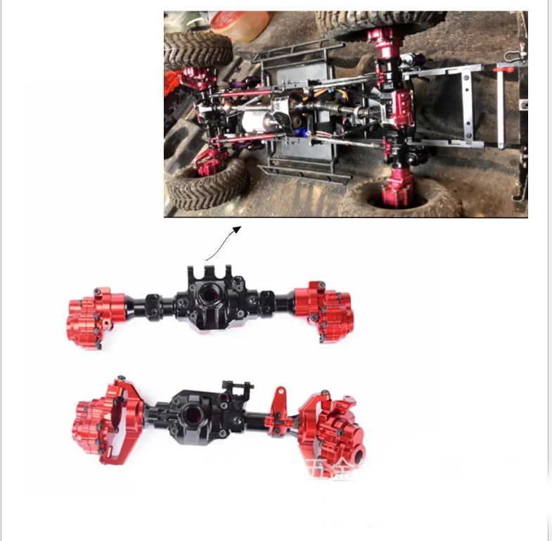 CNC алюминиевый передний кожух полуоси портала + задний для 1/10 RC автомобиля TRX