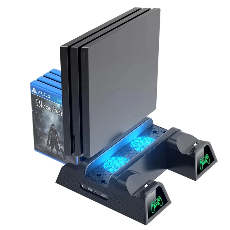 Multi-function Cooling Stand Controller 2 Charging Base 10 Games Storag eholder for Sony Playstation 4 PS4/ PS4 Pro/ Slim | Электроника