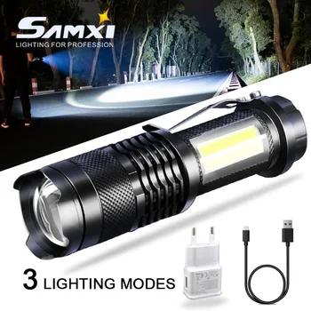

LED Mini Aluminum Power Brightness Flashlight With Built-in Lithium Battery USB Rechargeable Outdoor Zoom Latern Lamp Flashlight