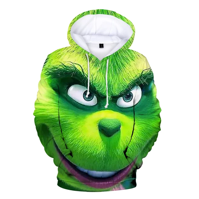 3d Anime Hoodie Green Grinch Men's Pullover Jacket Winter Casual Fashion Sweatshirt Cartoon Oversized Hoodie Street Men Clothing 9