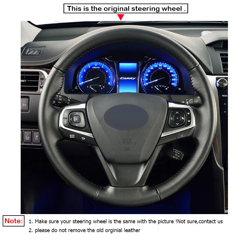 LQTENLEO черная синяя крышка рулевого колеса из искусственной кожи для Toyota Camry- Avalon 2013- Avensis