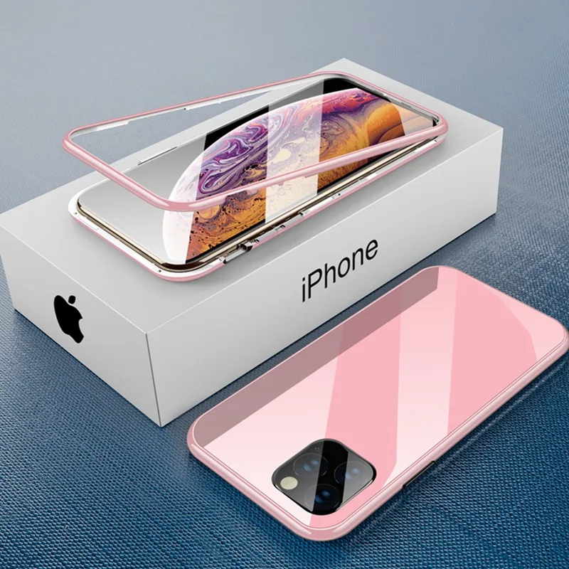 Чехол с магнитной адсорбцией для iPhone 11 Pro Max 11 Pro 11 Macron цветной стеклянный чехол для iPhone XS Max XR XS 7 8 6 6S Plus
