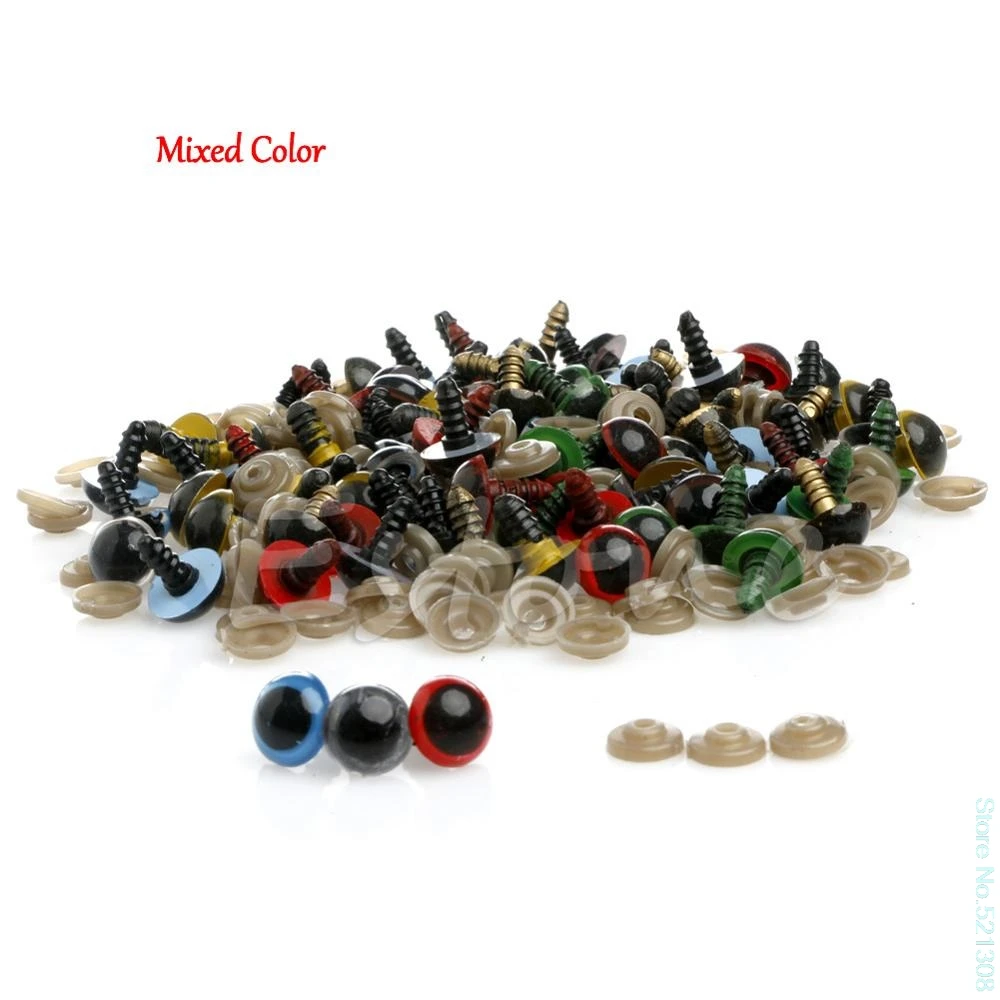 Mixed Color 100 шт./компл. 18 мм Пластик защитные глаза для так же кукла Мишка Тедди Куклы животных ремесло E65D - Цвет: Mixed Color