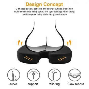 

45*35*7cm Memory Foam U Shaped Memory Foam Cushion Comfortable Slow Rebound Cushion Relieve Spine Pressure Creative