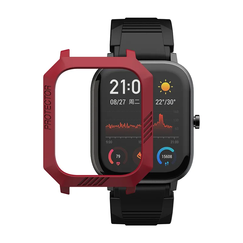 Жесткий защитный чехол для Amazfit Bip GTS GTR 42 мм 47 мм протектор для часов Huami Bip Lite аксессуары для умных часов SIKAI - Цвет: red only case