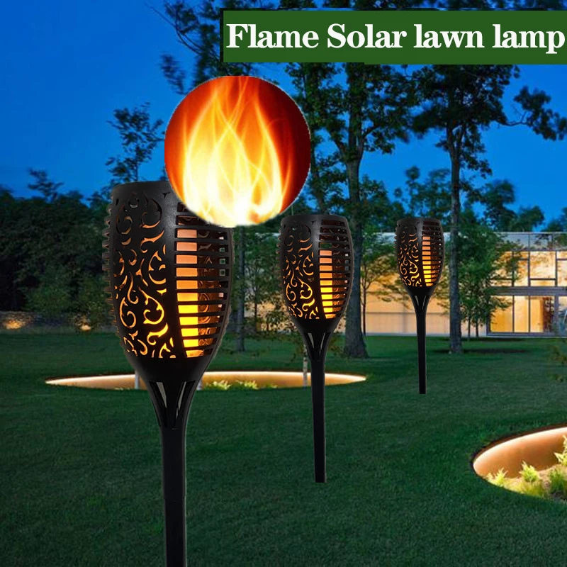 1pc 12LED Solar Torch Dance Flickering Flame Light Garden Yard Lawn Outdoor Lamp 