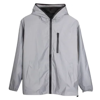 

New Full Reflective Jacket Men / Women Harajuku Windbreaker Jackets Hooded Hip-Hop Night Shiny Zipper Coats Jacke #L35