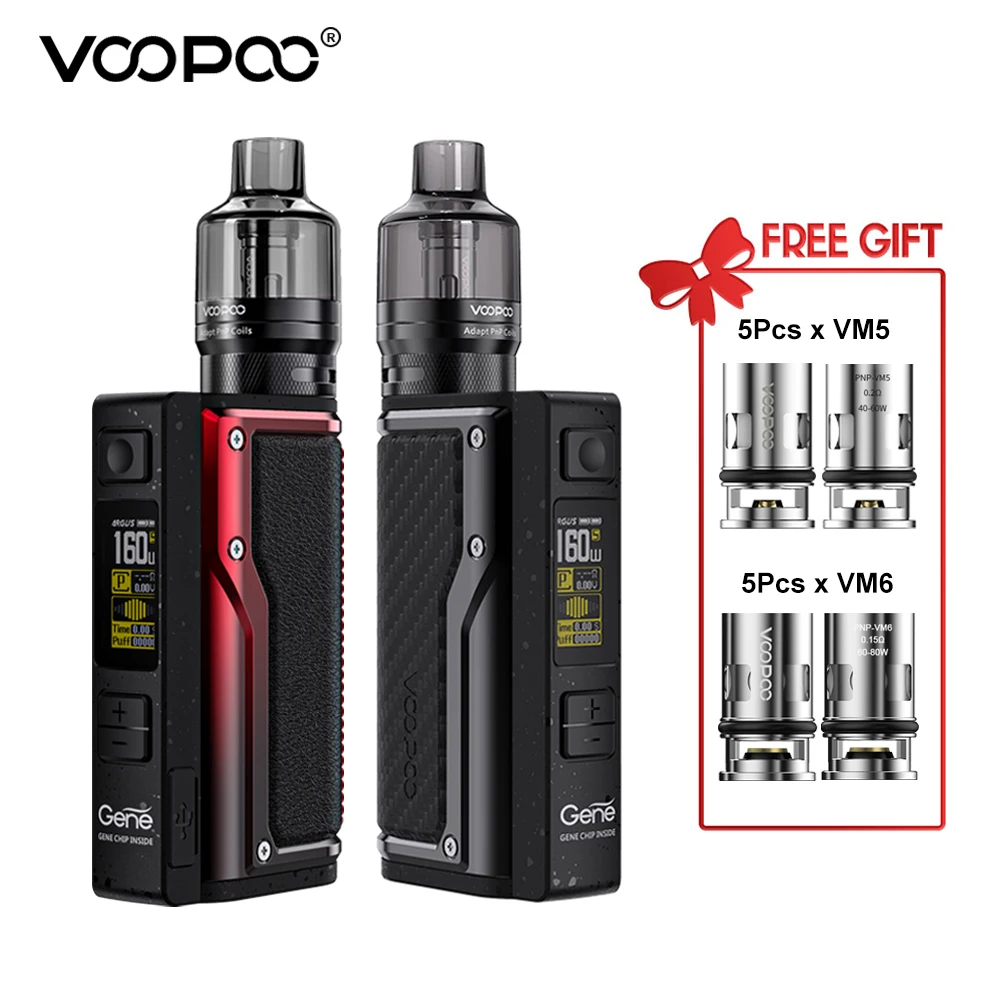 Original VOOPOO Argus GT Mod Box 160W TC Mods 4.5ml PnP Pod Magnetic Tank Vaper No 18650 Battery Vaporizer Electronic Cigarette