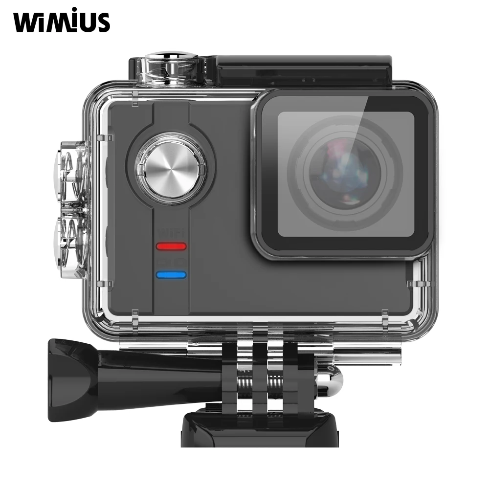 Wimius SO91 Спортивная экшн-видеокамера HD 4K 12MP Экшн-камера 60 м водонепроницаемая Wi-Fi Bluetooth Камера на шлем видео Экшн-камера - Color: Black