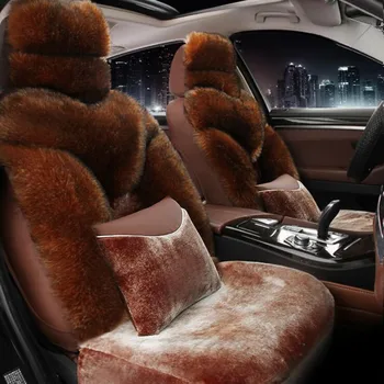 

5 seat Keep warm Australian wool long plush fur seat cover for Chrysler 300C PT Cruiser Grand Voager (front & back)
