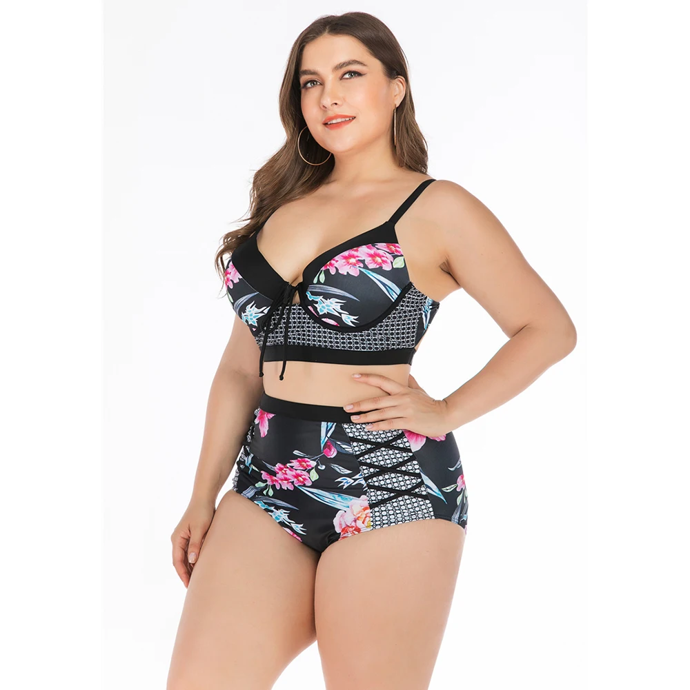 

2020 New Swimsuit Women Women Push up Padded Bra Bandeau Low Waist Bikini Swimwear Swimsuit Plus Size bikini XXXXL