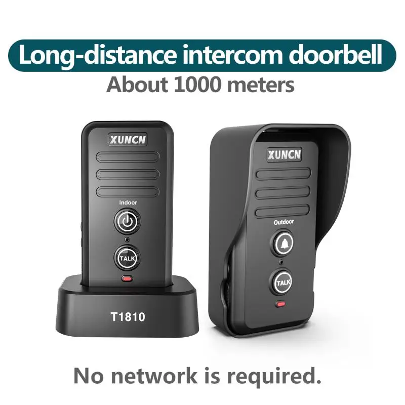 Wireless Doorbells Waterproof Electronic Intercom System Doorbell with 1-2 Mile Range 3 Volume Levels Rechargeable Battery aiphone intercom