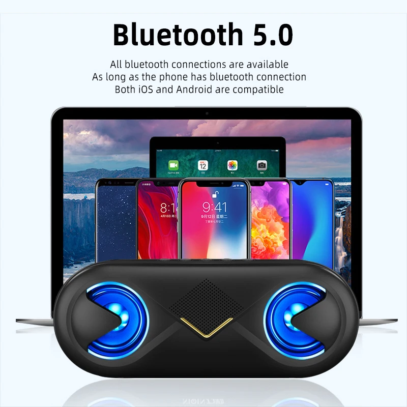 Портативный беспроводной Bluetooth динамик стерео громкоговоритель звук системы наружный водонепроницаемый динамик музыка объемный