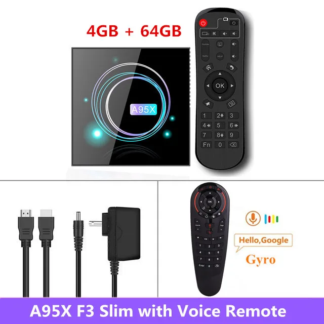 A95X F3 тонкий ТВ-приставка Android 9,0 Amlogic S905X3 4 Гб 64 Гб Wifi 4K 8K 60 кадров в секунду ТВ-приставка Netflix Youtube Smart tv Box A95XF3 X3 - Цвет: 4G 64G G30S Gyro