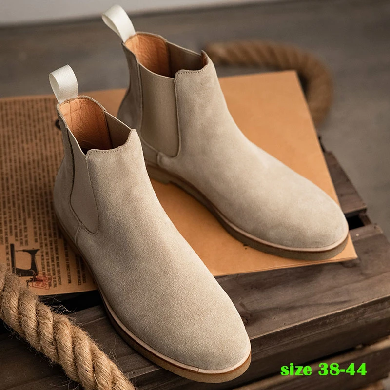 Botas sin cordones Chelsea informales para hombre, zapatos cuero de grano completo, botas de vestir a la moda, botines formales Oxford|Botinas| AliExpress