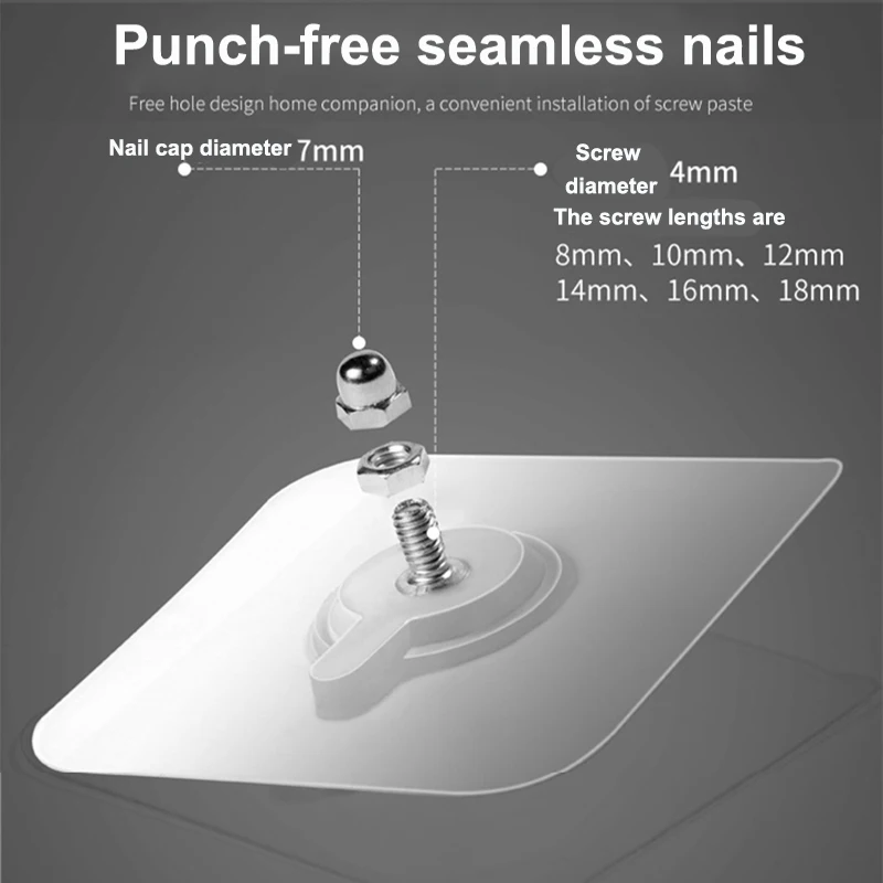 Adhesive Wall Hook Wall Hanging Screw Hook Nail Free Photo - Temu