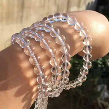 

Simple Style 5a White Crystal Buddha Beads Necklace Bracelet 108 8 8mm Men's and Women's Rosary Beads