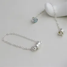 

Copper clad silver color protection anti falling magnet buckle manual DIY pearl necklace ending Bracelet safety buckle
