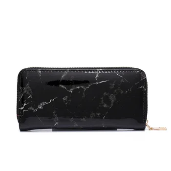 

2019 Fashion Womens Wallets Simple Zipper Purses Marble Pattern Long Section Clutch Wallet Soft PU Leather Phone Money Bag