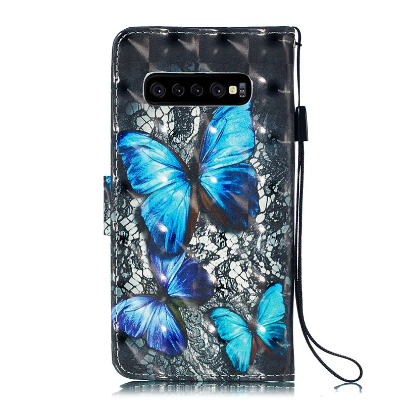 3D кожаный чехол на СПС samsung Galaxy S10 Чехол Флип Бумажник телефонные чехлы для samsung S9 Plus S10 Plus S10e S 10 5G Note 9 чехол