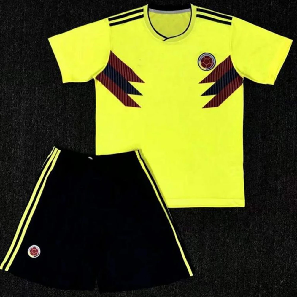 Цвет: желтый World Cup Soccer Jersey Russia Argentina Germany Spain Portugal Adult Children Football Suit Set - Цвет: Цвет: желтый