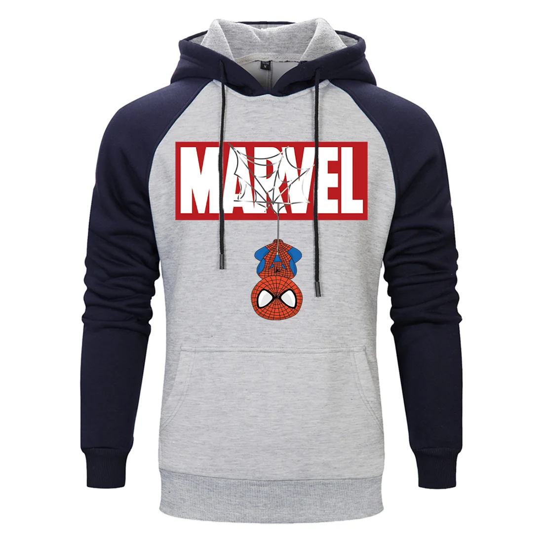 Модные «Человек-паук», толстовки с Marvel Для мужчин высокое качество одежда с принтом буквы Для мужчин s реглан, толстовка с капюшоном и длинным рукавом, sudaderas para hombre - Цвет: darkblue gray 6
