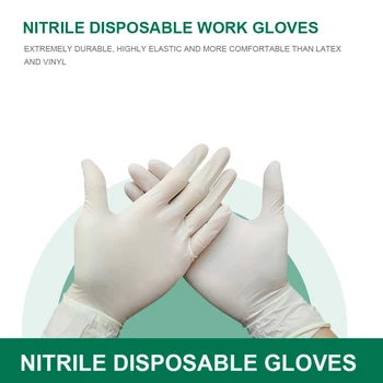 

100Pcs Disposable Latex Gloves Powder Free S-XL Fit Snugly Anti-Drip Protection Industrial Food Safety Protection 0.03mm