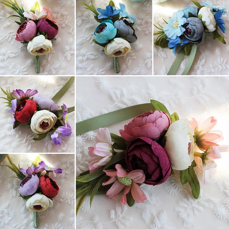 Браслет с цветочным орнаментом на запястье для свадьбы| |