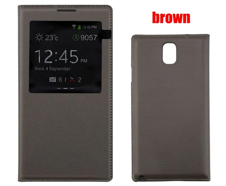 Auto Sleep Wake Flip Cover Smart Touch View Shell With Chip Original Leather Case For Samsung Galaxy Note 3 Note3 N9000 N9005 cute samsung phone case Cases For Samsung