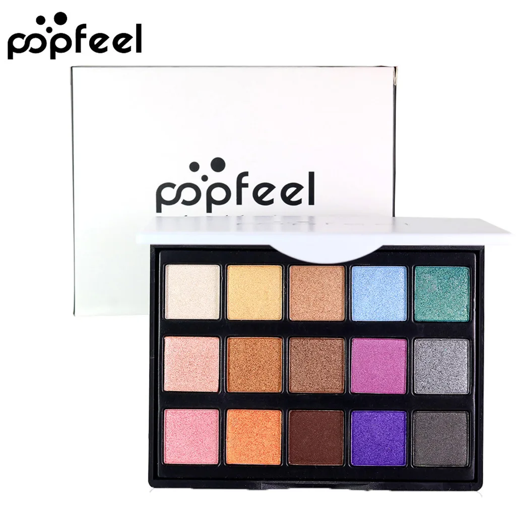 Popfeel Мода Красота Тени для век Косметика Профессиональный матовый кремовые тени палитра для макияжа с шиммером Набор 15 цветов Тени для век 821