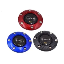 Черный/красный/синий Универсальный Автомобильный Стайлинг гоночный автомобиль Руль Рог Кнопка+ углеродное волокно