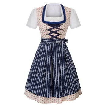 

Summer Dresses Women 3pcs Set German Bavarian Oktoberfest Costumes Dress+Apron Sweet Fashion Casual Club Party Dresses Vestido