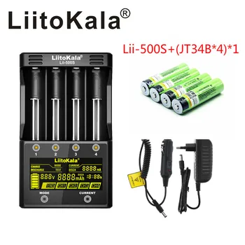 

NEW LiitoKala lii-500S 3.7V 18650 26650 charger+ 4pcs 3.7V 18650 3400mAh INR18650B Rechargeable Battery For Flashlight batteries