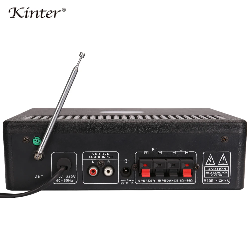 Kinter-008 караоке усилитель аудио 2,0 канал 30 Вт управление бас ВЧ микрофон эхо Поддержка USB SD FM MIC вход светодиодный цифровой дисплей