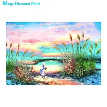 

Girl in dream Diamond Painting Oil Scenic Reeds Round Full Drill Nouveaute DIY Mosaic Embroidery 5D Cross Stitch home decor