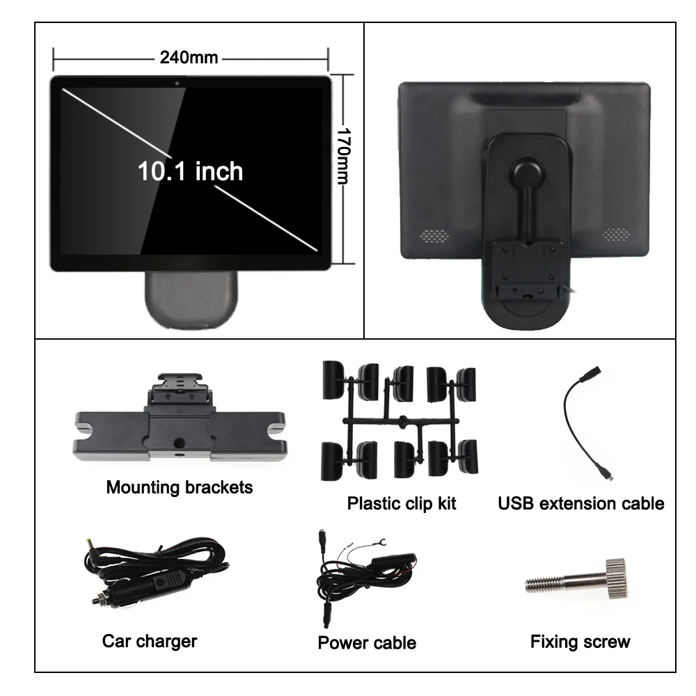 ZWNAV Car display HDMI USB 10.1 inch Android 8.1 car headrest Monitor 1080P HD touch screen WIFI Bluetooth Ultra-thin MP5 video