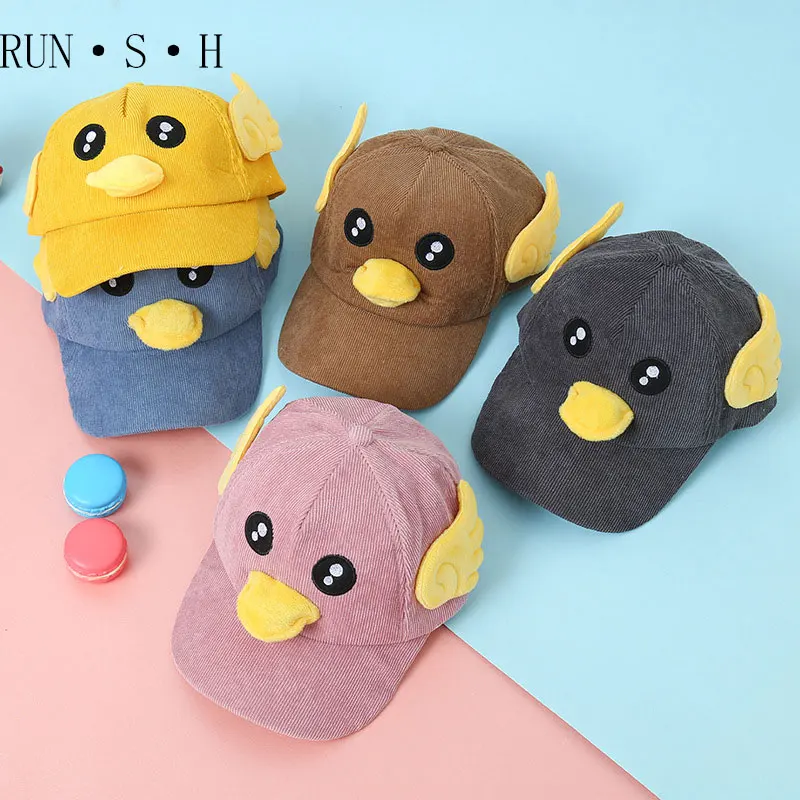 Милая детская шапка в стиле утки на осень и зиму новая Кепка с утиным язычком для