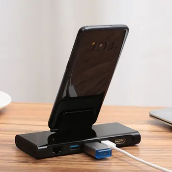 

Chargers Adapte Bracket For Sams ung S8/S9 USB3.0 Type-C To HDMI Gigabit Network Port Adapter Charger Cable Fast Chargering-L819