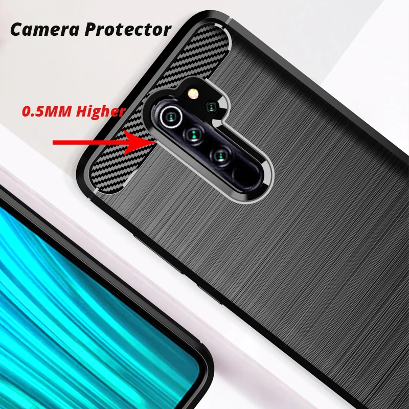 Силиконовый чехол для Xiaomi Redmi Note 8 Pro бампер из карбона мягкий телефона xiaomi